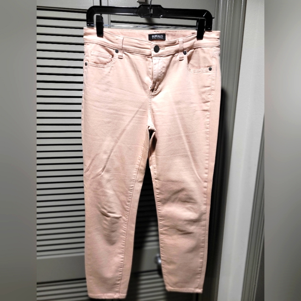 Blush pink Buffalo cropped jeans